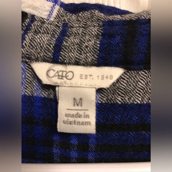 Cato’s fashion extreme length tunic, Blue, black and white plaid - Picture 5 of 5